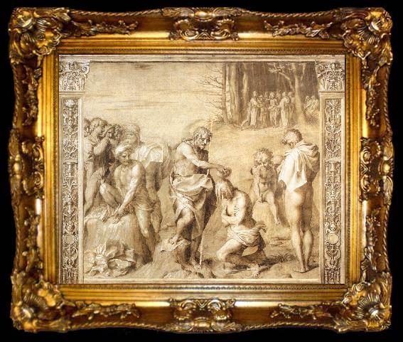 framed  Andrea del Sarto Baptism of the People  ccd, ta009-2